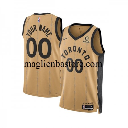 Maglia NBA Toronto Raptors Personalizzate Nike 2023-2024 City Edition Brown Swingman - Uomo